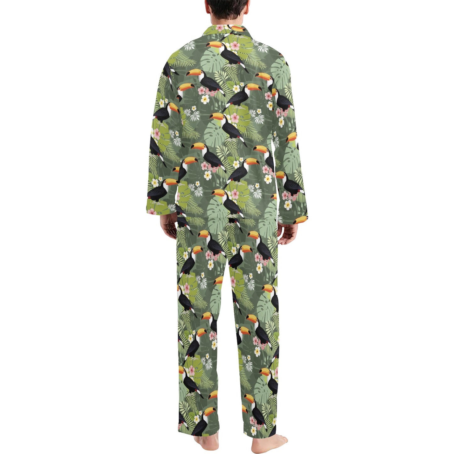 Toucan Print Design LKS304 Men's Long Pajama Set