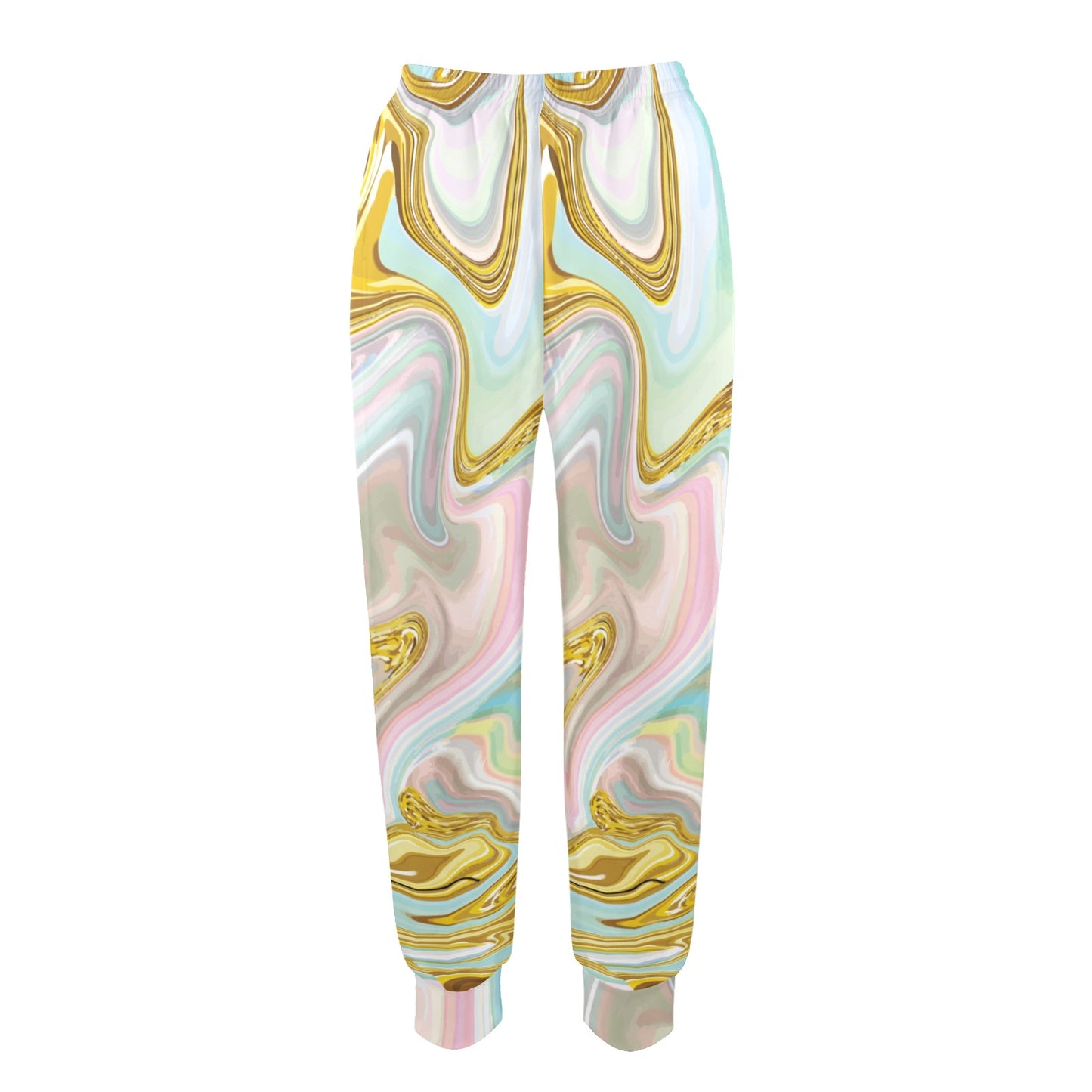 Gold Sweet Marble Women's Casual Track Pants