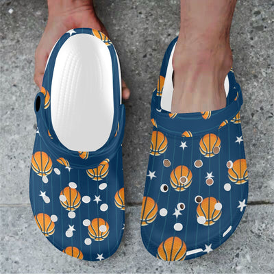 Basketball Star Print Pattern Unisex Clogs Shoes