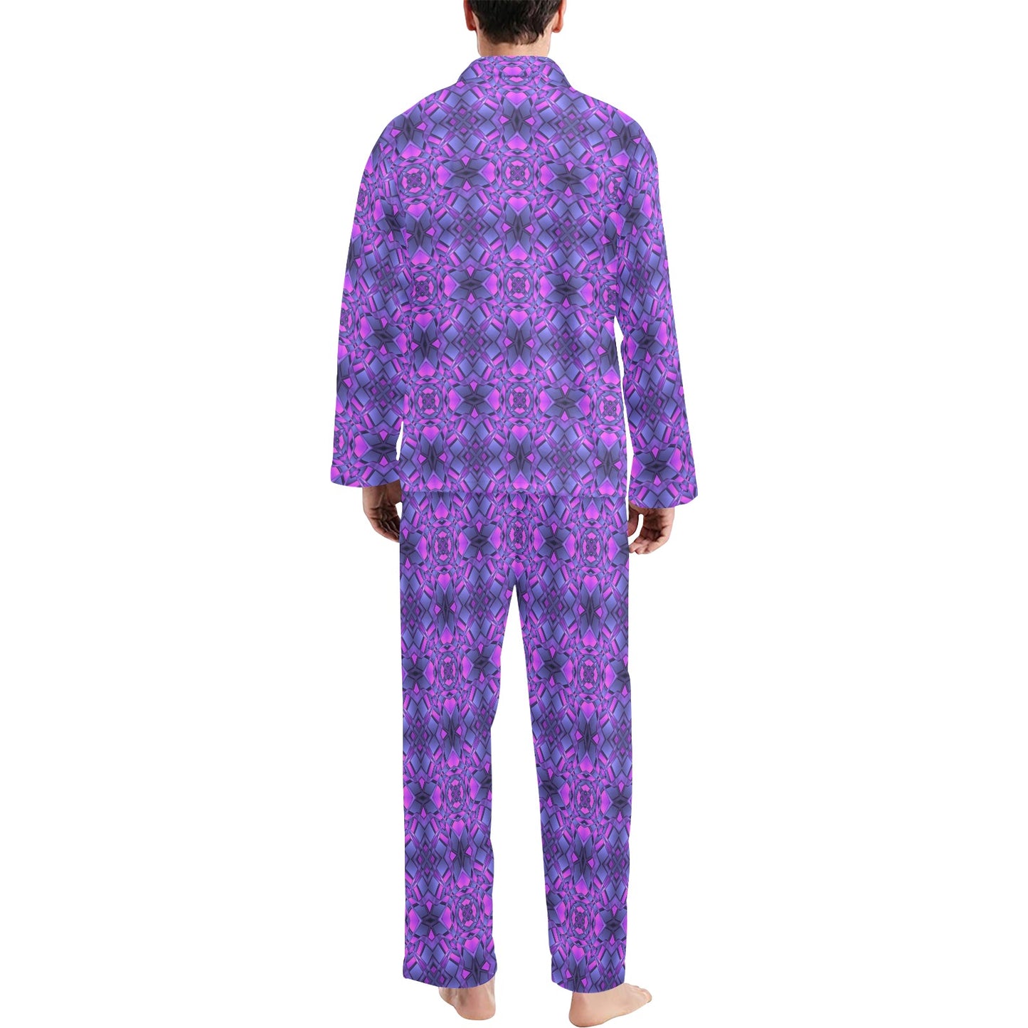 kaleidoscope Pattern Print Design Men's Long Pajama Set