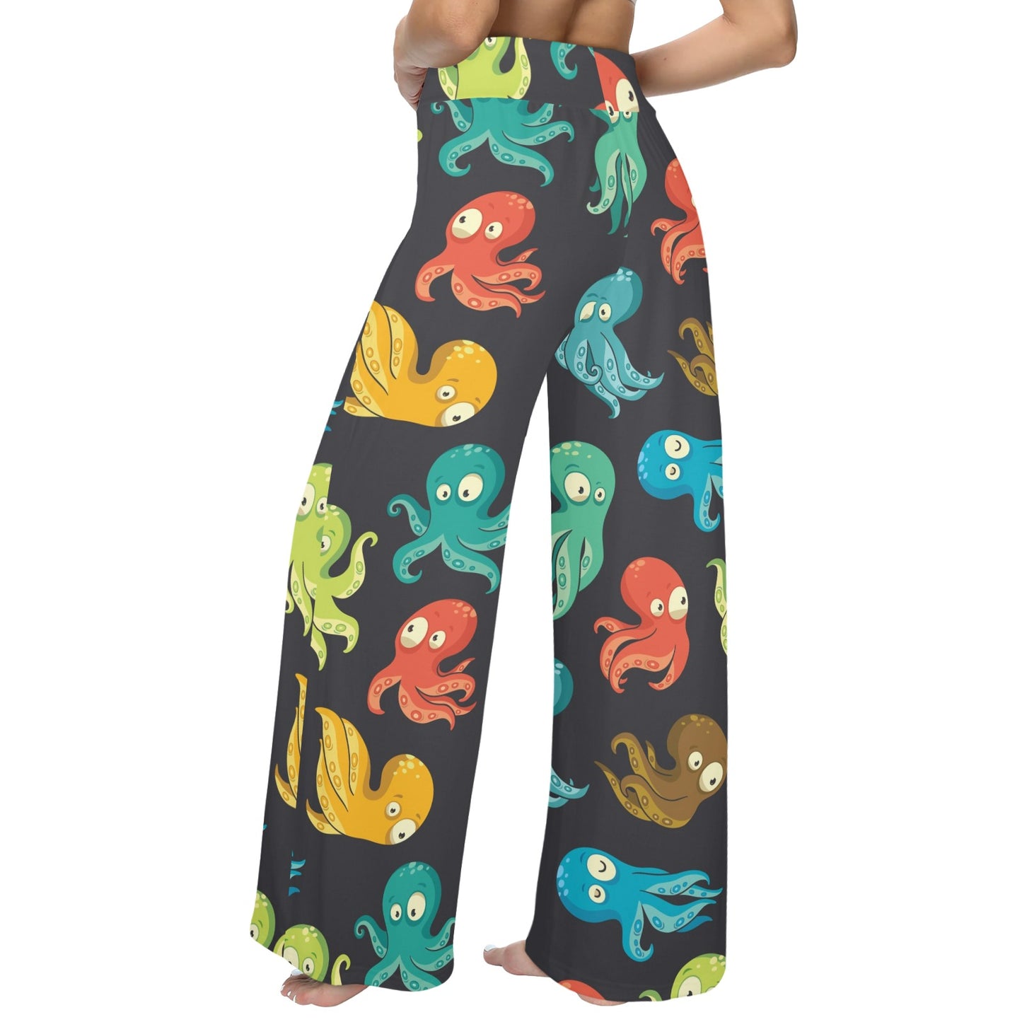 Octopus Pattern Print Design A01 Women's Wide Leg Lounge Pants