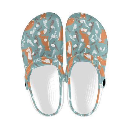 Fox Forest Print Pattern Unisex Clogs Shoes