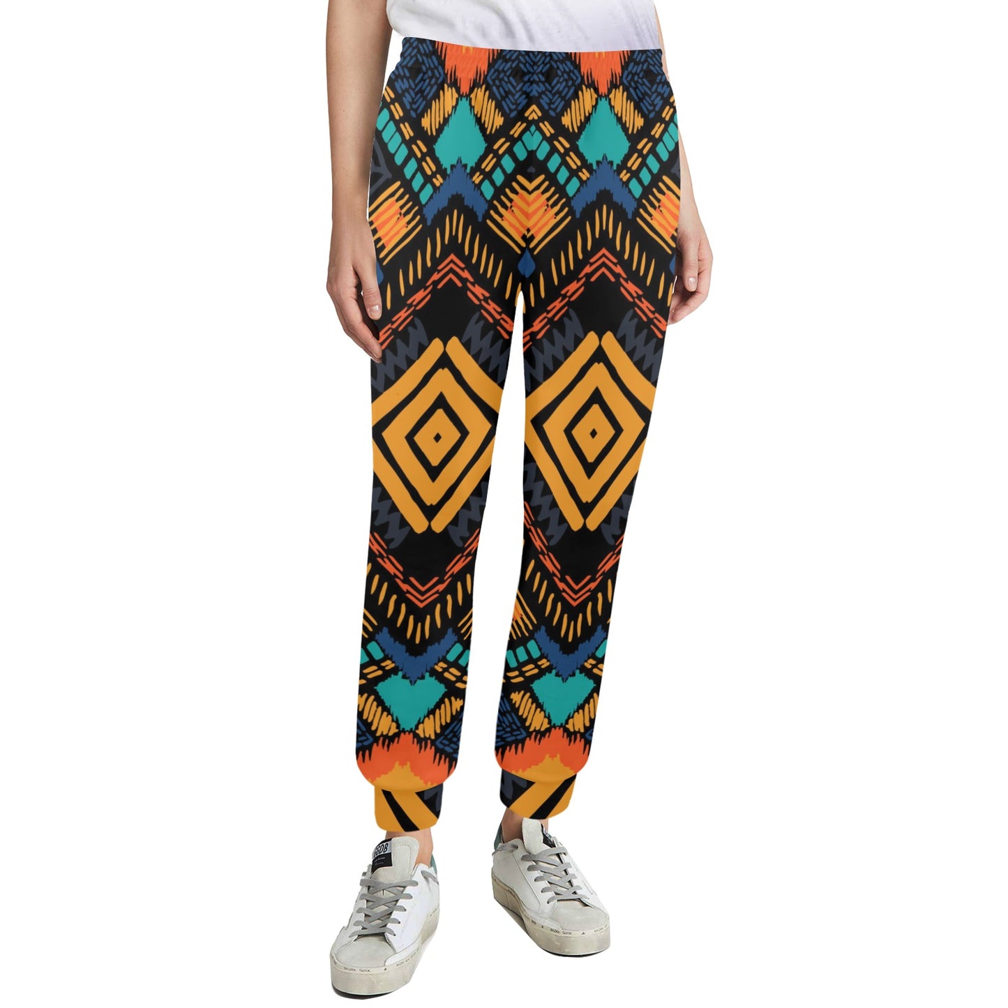 Kente Pattern Print Design 05 Women's Casual Track Pants