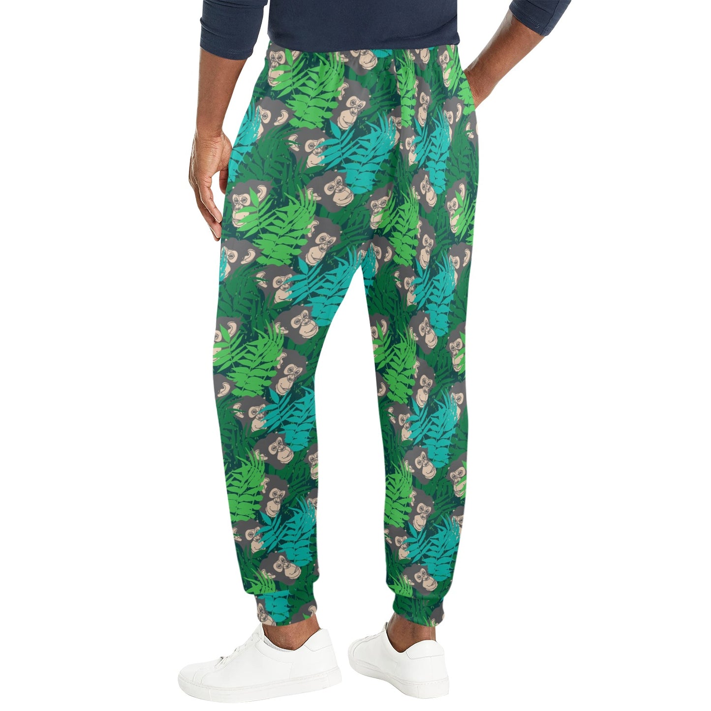 Chimpanzee Pattern Print Design 01 Men's Casual Track Pants