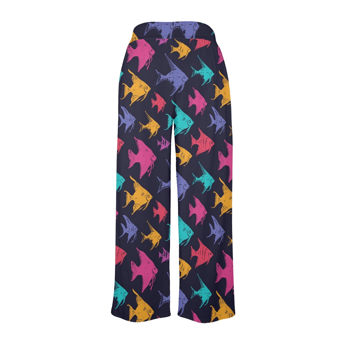 Angelfish Colorful Pattern Print Design 03 Women's Wide Leg Lounge Pants