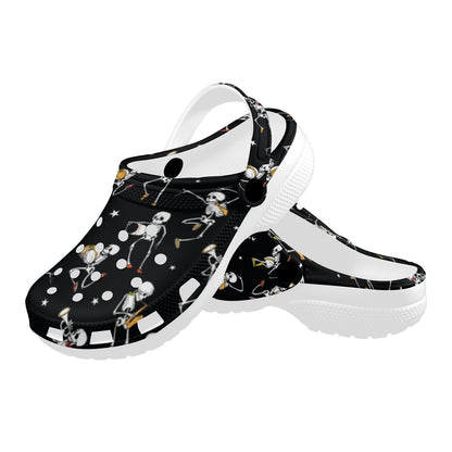 Skeleton Dance Print Unisex Clogs Shoes