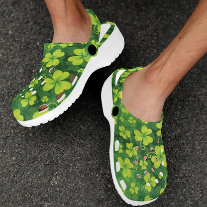 Shamrock Clover Print Unisex Clogs Shoes