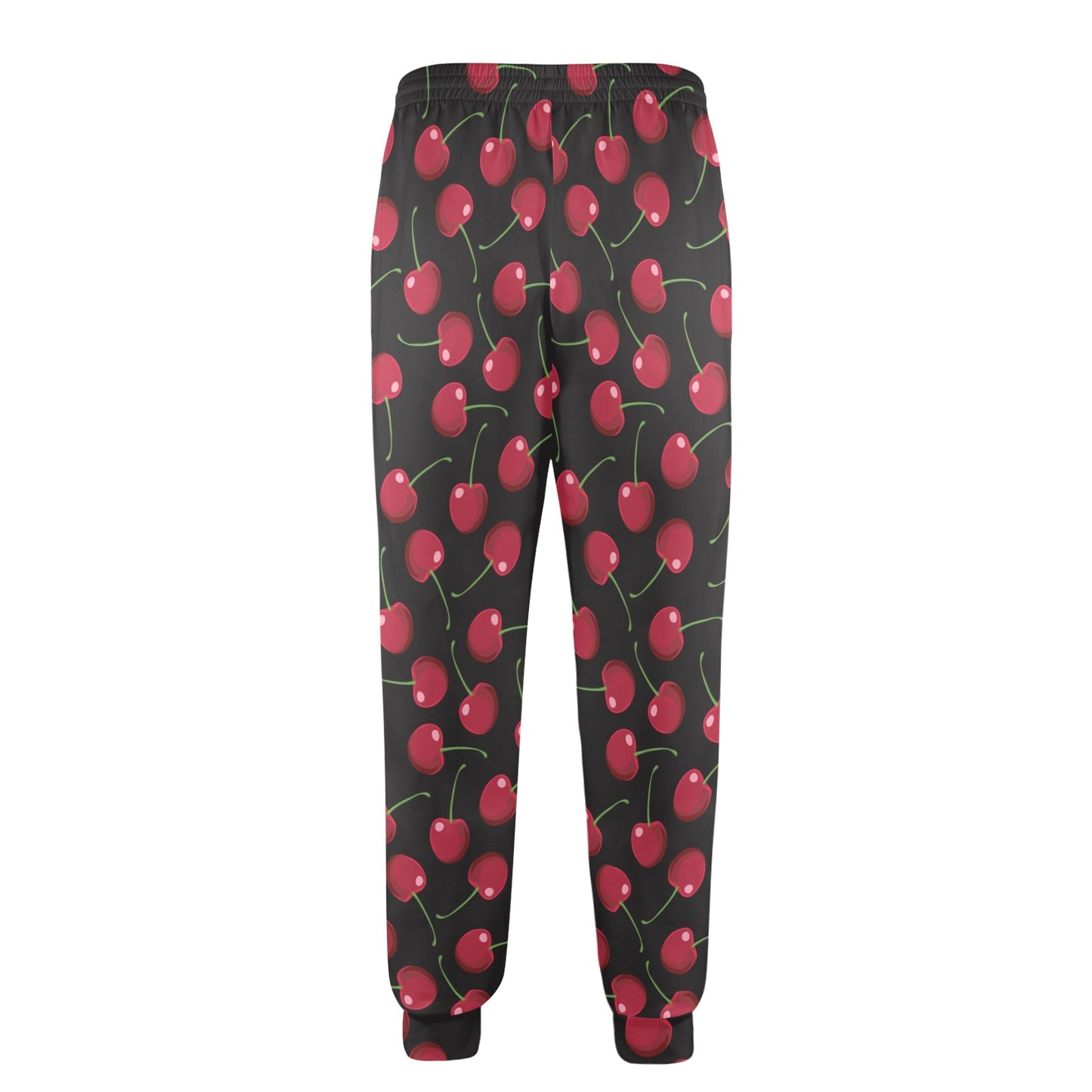Cherry Black Background Men's Casual Track Pants