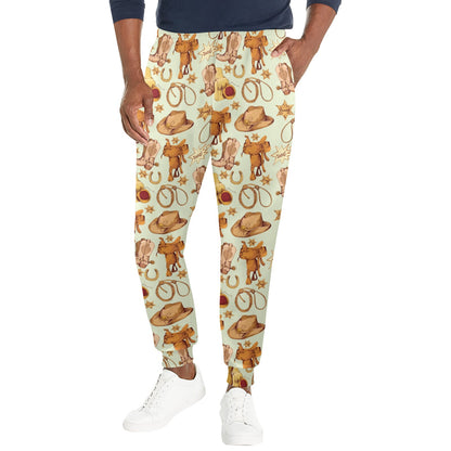 Western Cowboy Design Pattern Men's Casual Track Pants