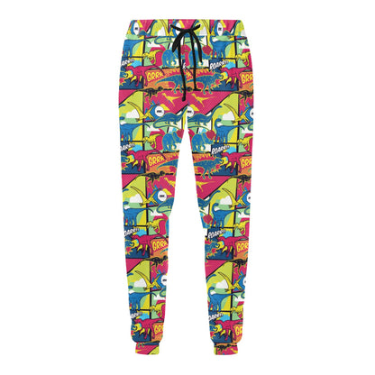 Dinosaur Comic Pop Art Style Men's Sweatpants