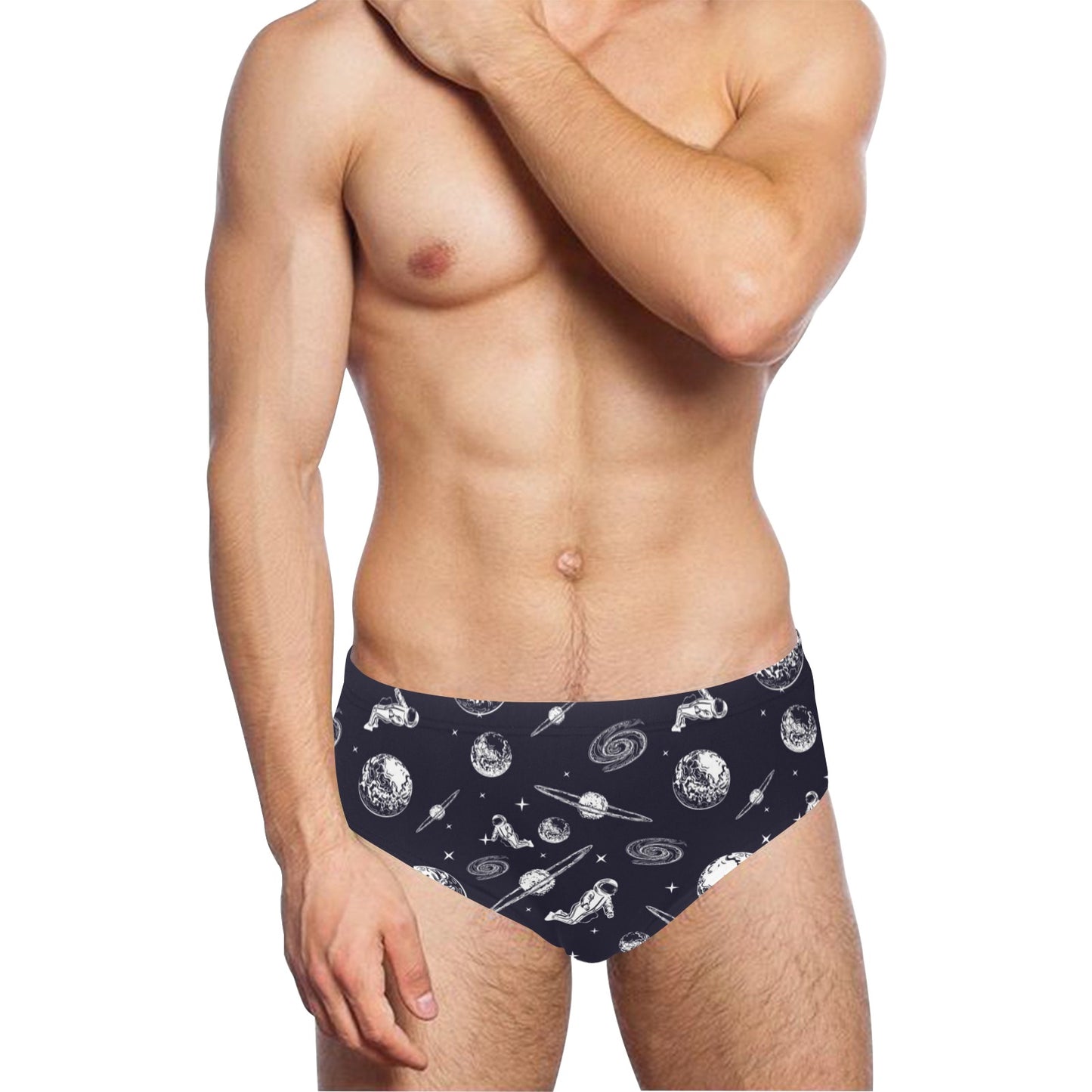 Space Astronaut Print Design LKS302 Men's Swimming Briefs