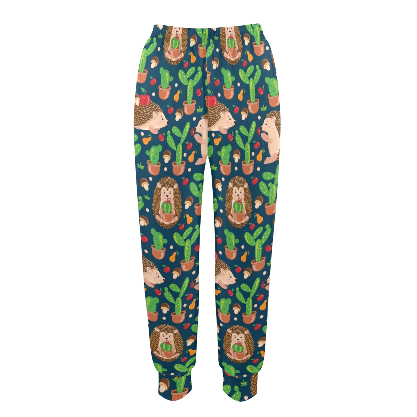 Hedgehog Cactus Pattern Print Design 04 Women's Casual Track Pants
