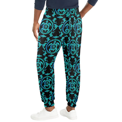 turquoise Tribal Sea Turtle Hawaiian Men's Casual Track Pants