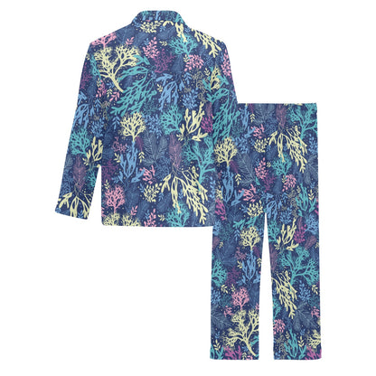 Seaweed Print Design LKS301 Men's Long Pajama Set