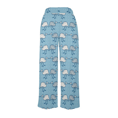 Emu Pattern Print Design 01 Women's Wide Leg Lounge Pants