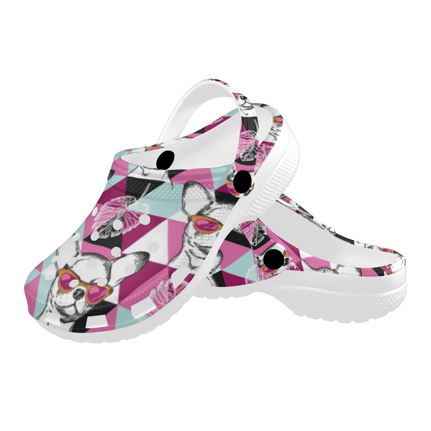 Chihuahua Cute Triangle Pattern Unisex Clogs Shoes
