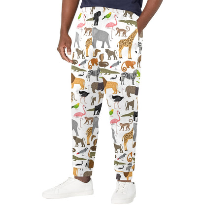 Zoo Animal Design Print Pattern JJ0412 Men's Casual Track Pants