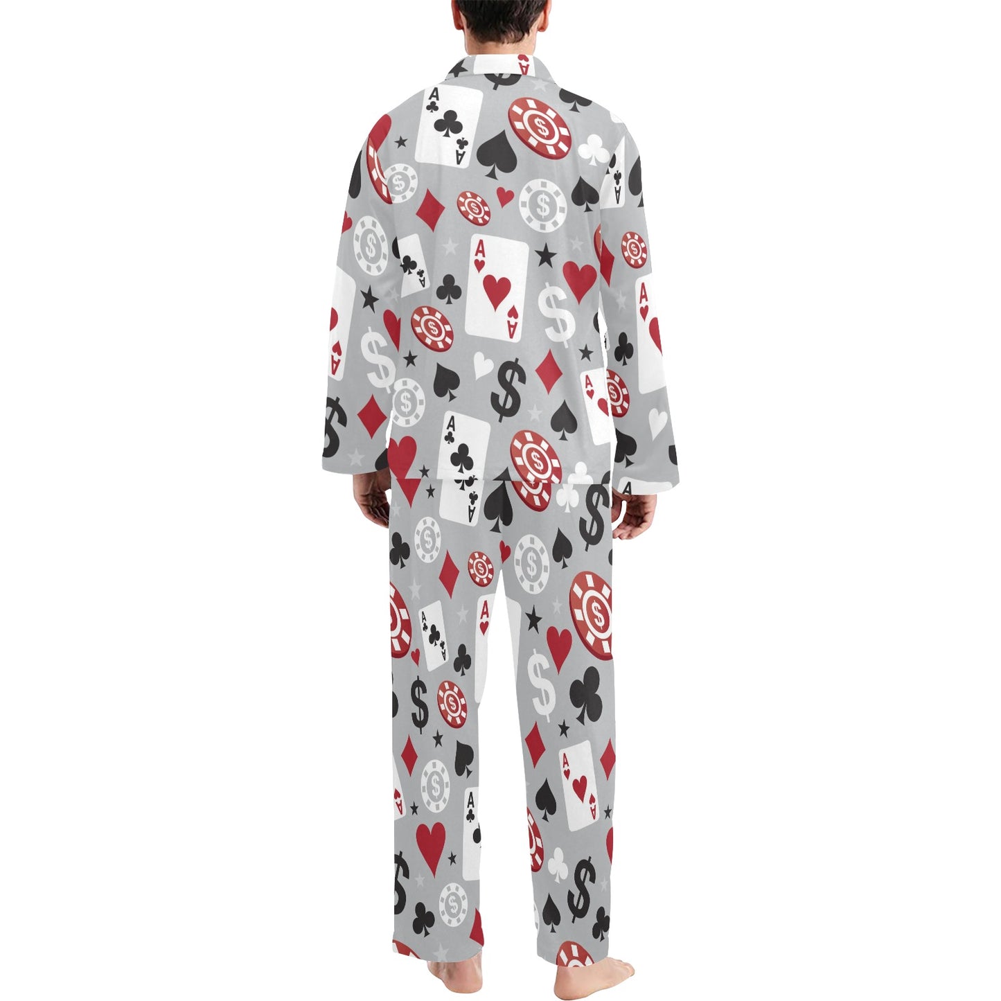 Casino Pattern Print Design 01 Men's Long Pajama Set