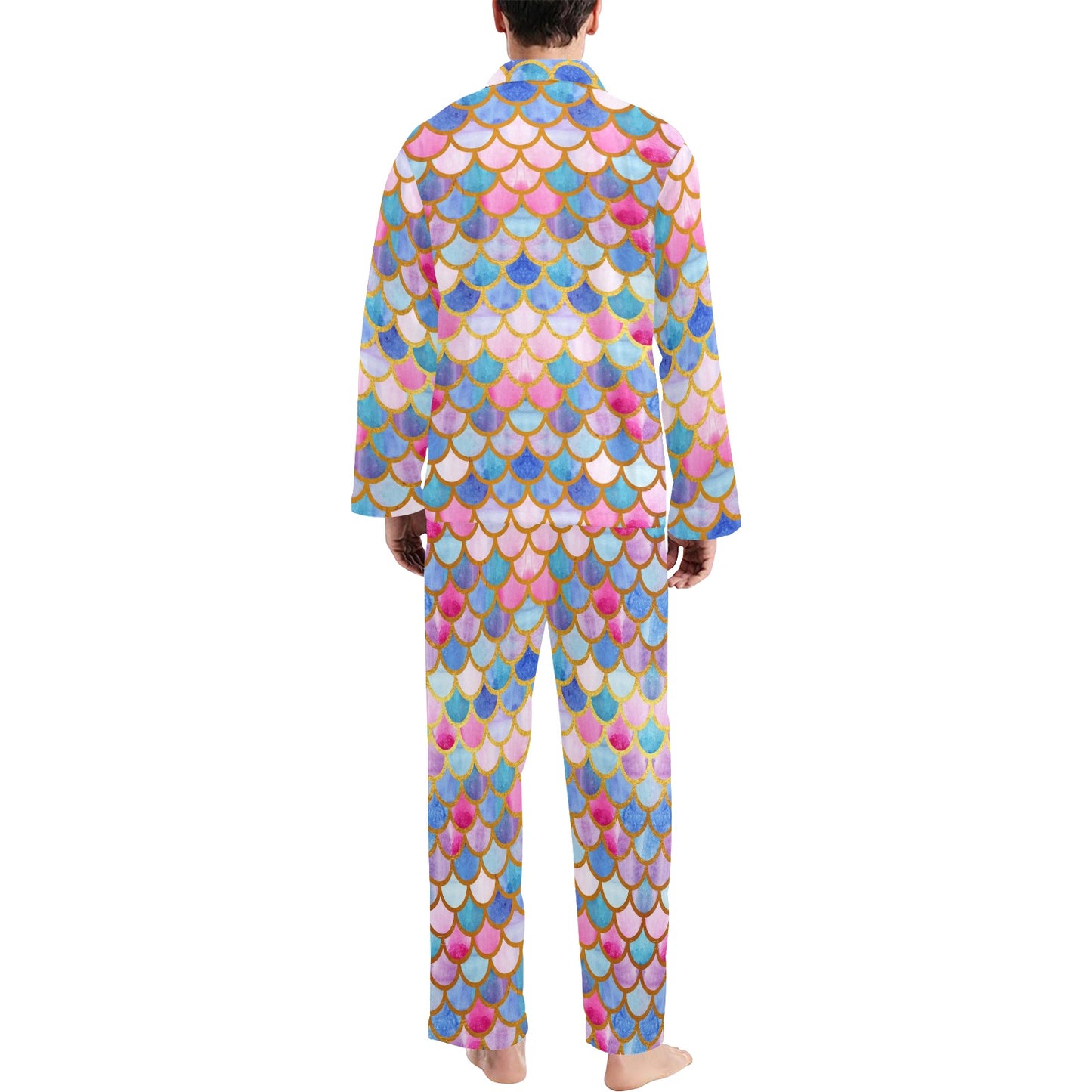 Scales Print Design LKS401 Men's Long Pajama Set