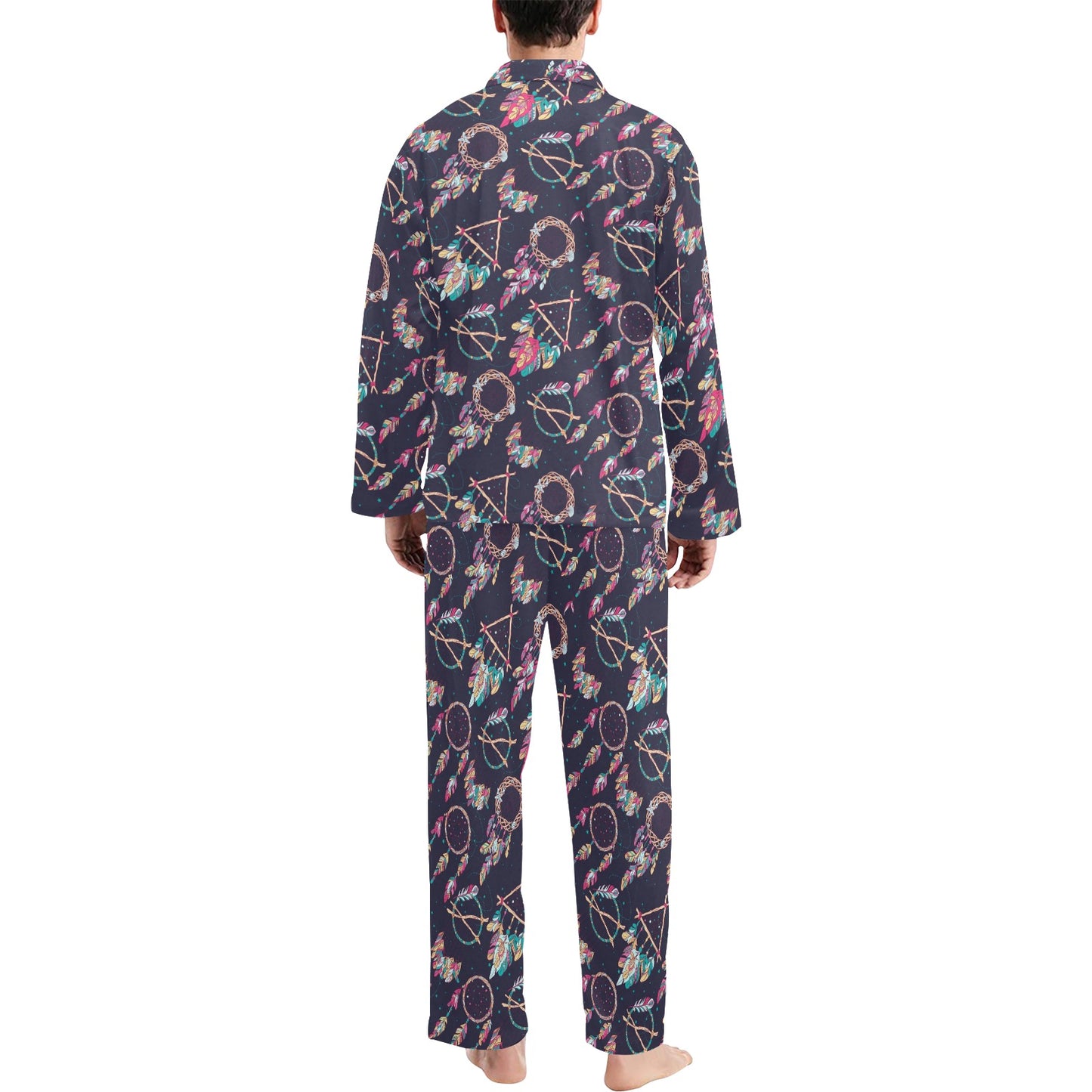 Boho Dream Catcher Colorful Men's Long Pajama Set