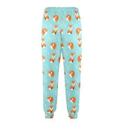 Fox Design Snow Print Pattern Men's Casual Track Pants