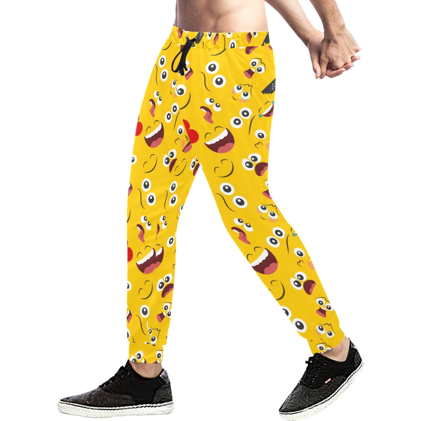 Emoji Face Print Pattern Men's Sweatpants