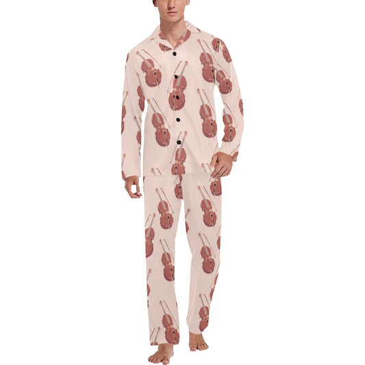 Cello Pattern Print Design 03 Men's Long Pajama Set