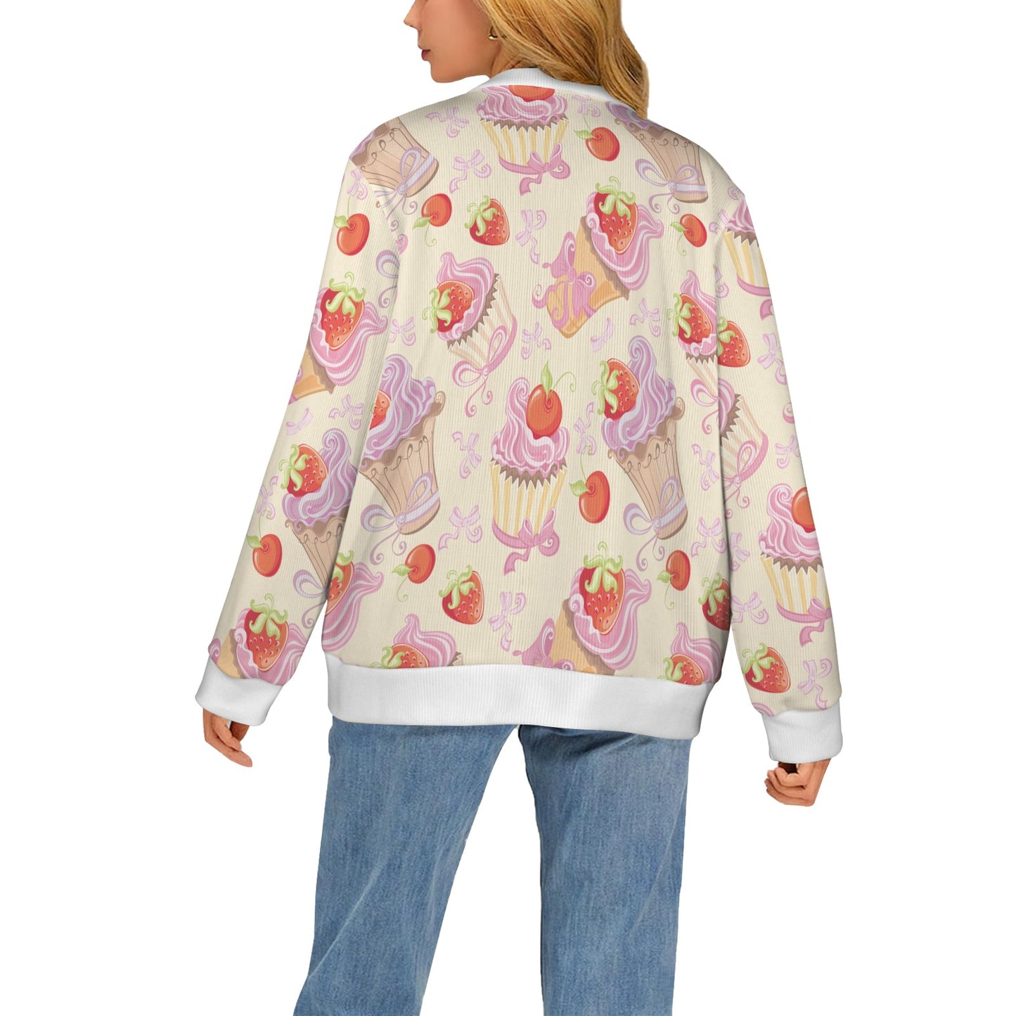 Strawberry Pink CupCake Women's Cardigan