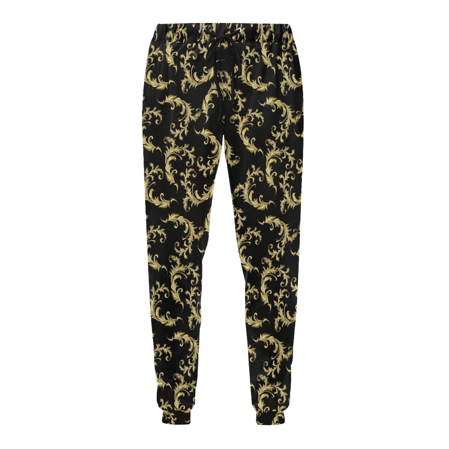 Baroque Golden Pattern Print Design 01 Men's Sweatpants