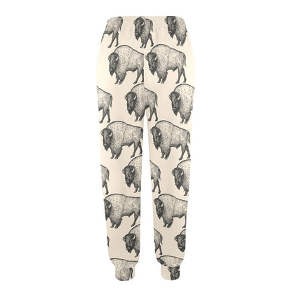 Bison Pattern Print Design 02 Women's Casual Track Pants