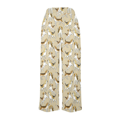 Beagle Pattern Print Design 04 Women's Wide Leg Lounge Pants
