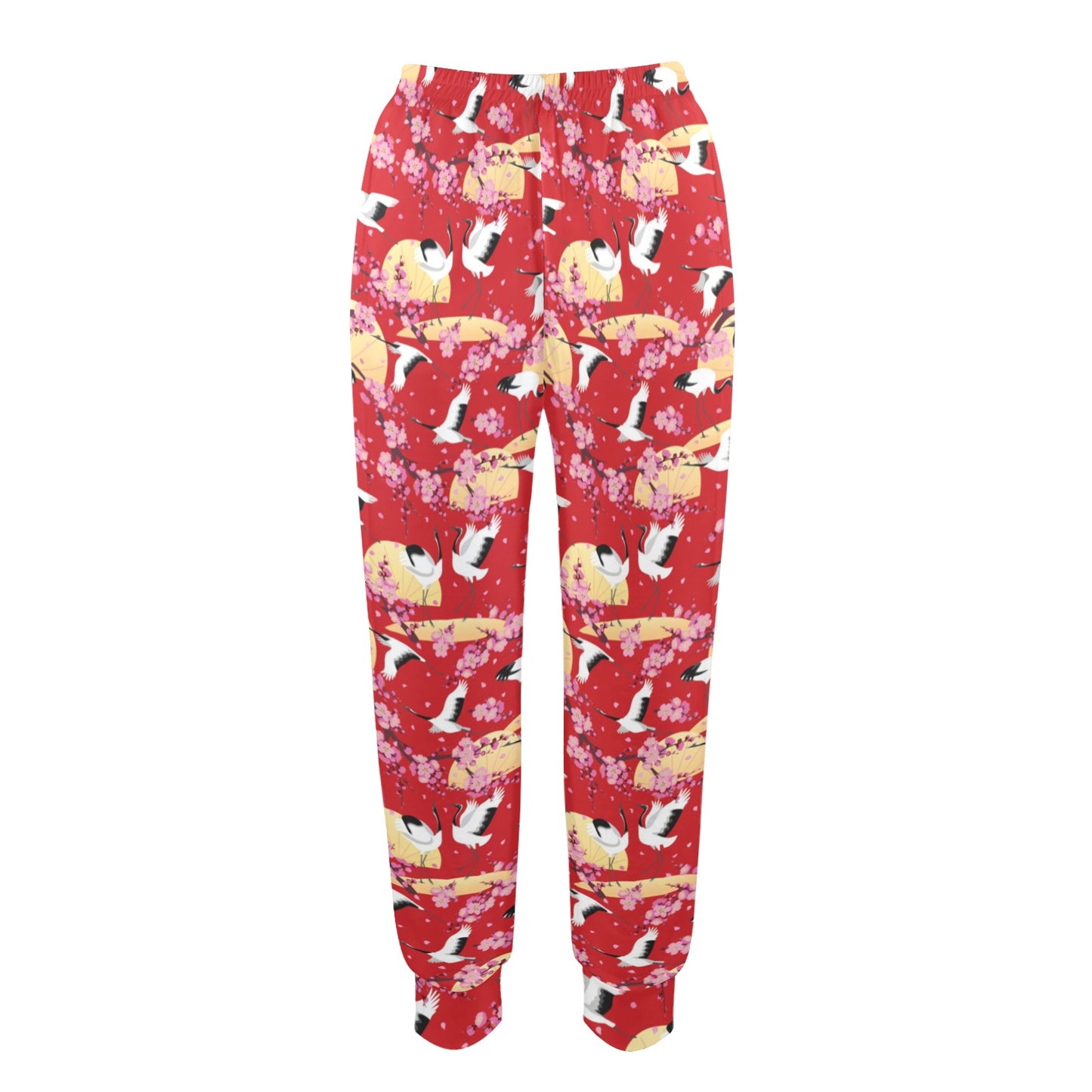 Crane Pattern Print Design 04 Women's Casual Track Pants