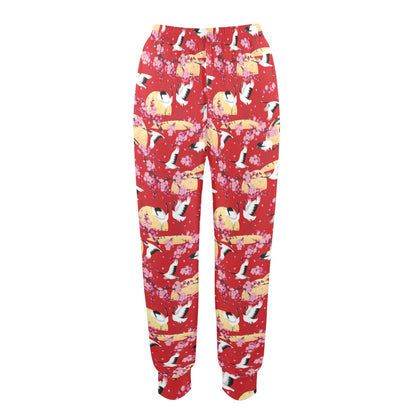 Crane Pattern Print Design 04 Women's Casual Track Pants