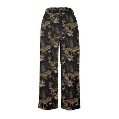 Parakeet Pattern Print Design A05 Women's Wide Leg Lounge Pants