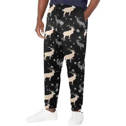 elk Design Print Pattern JJ0197 Men's Casual Track Pants