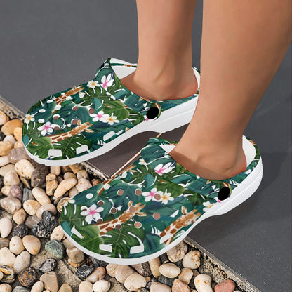 Giraffe Jungle Design Print Unisex Clogs Shoes