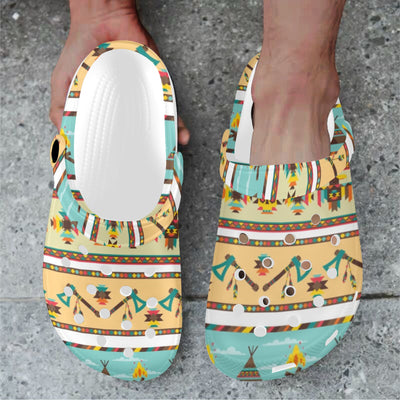 American indian Life Pattern Unisex Clogs Shoes