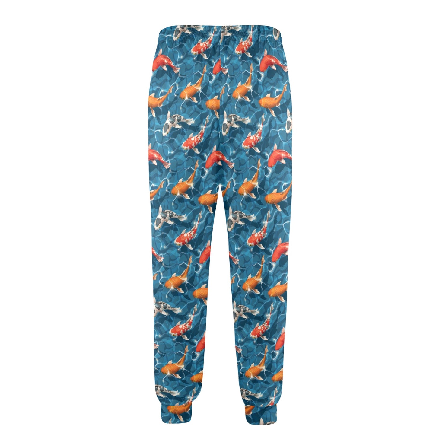 Koi Carp Water Design Themed Print Men's Casual Track Pants
