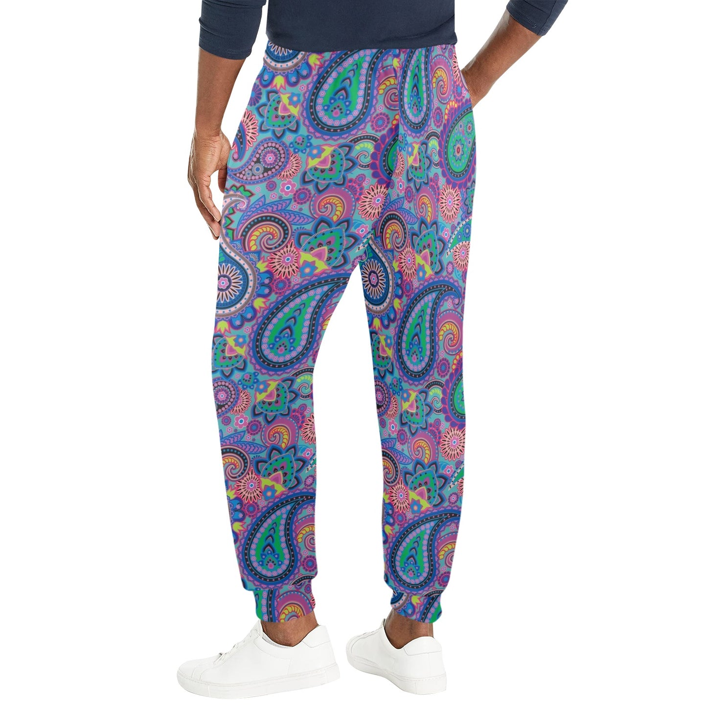 Paisley Colorful Pattern Print Design A02 Men's Casual Track Pants