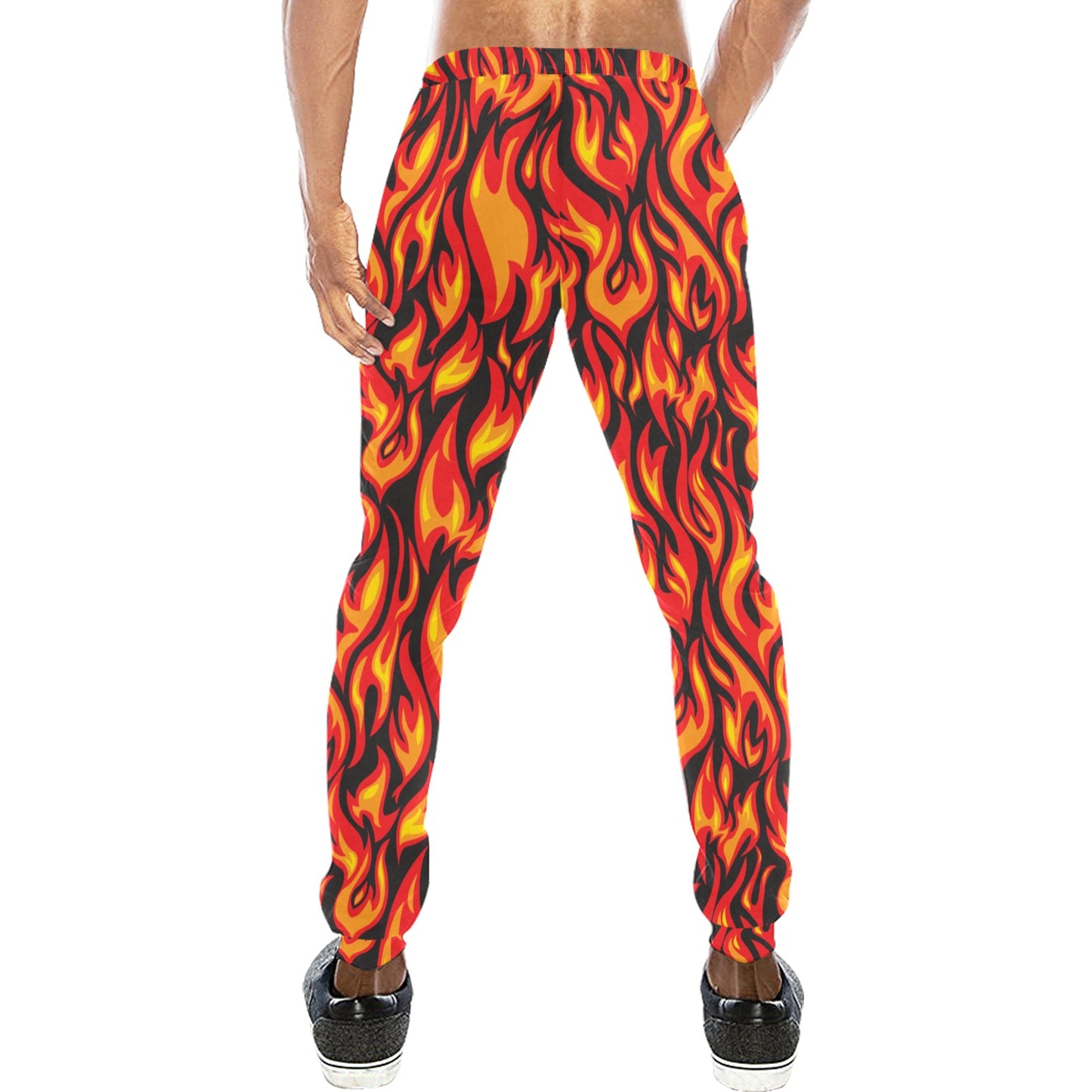 Flame Fire Print Pattern Men's Sweatpants