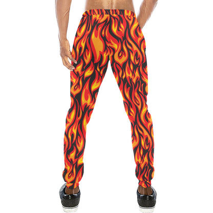 Flame Fire Print Pattern Men's Sweatpants