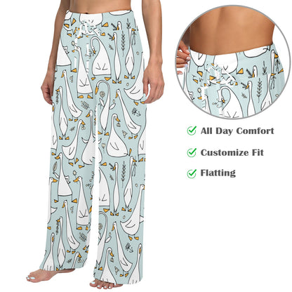 Goose Pattern Print Design 03 Women's Wide Leg Lounge Pants