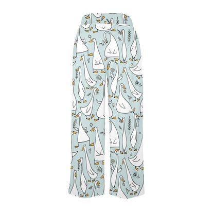 Goose Pattern Print Design 03 Women's Wide Leg Lounge Pants