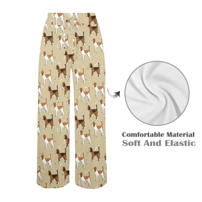 Beagle Pattern Print Design 01 Women's Wide Leg Lounge Pants