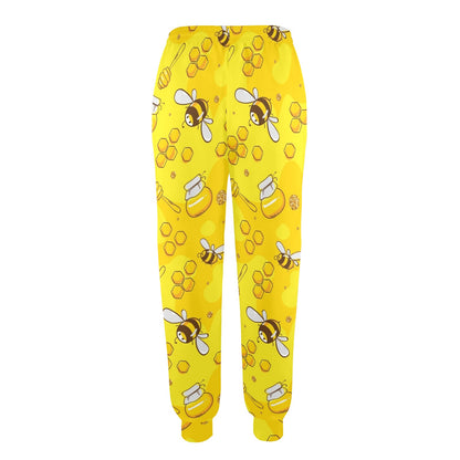 Bee Pattern Print Design BEE01 Women's Casual Track Pants