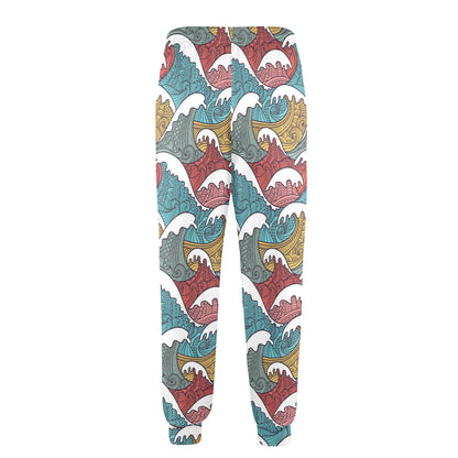 Tribal Wave Pattern Print Men's Casual Track Pants