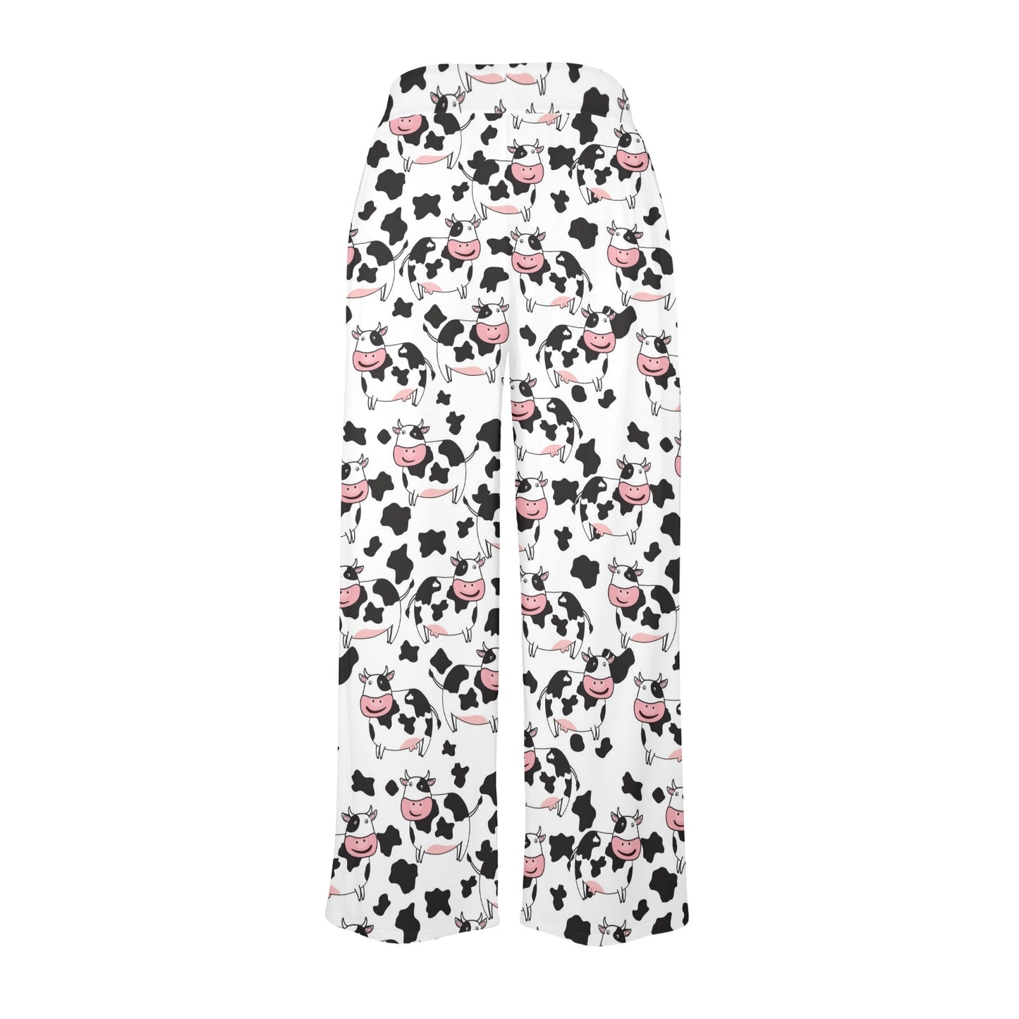 Cow Pattern Print Design 02 Women's Wide Leg Lounge Pants