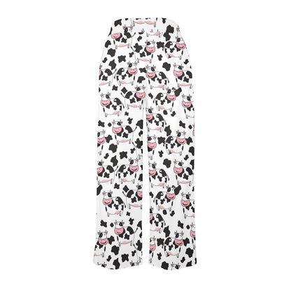 Cow Pattern Print Design 02 Women's Wide Leg Lounge Pants