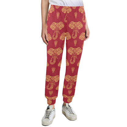 elephant boho style Design Print Pattern JJ0190 Women's Casual Track Pants