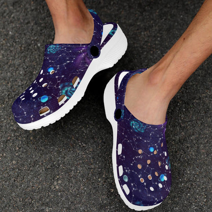 Zodiac Galaxy Design Print Unisex Clogs Shoes
